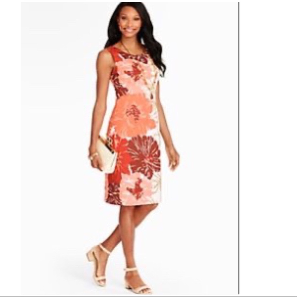 Talbots bold floral print dress size 4